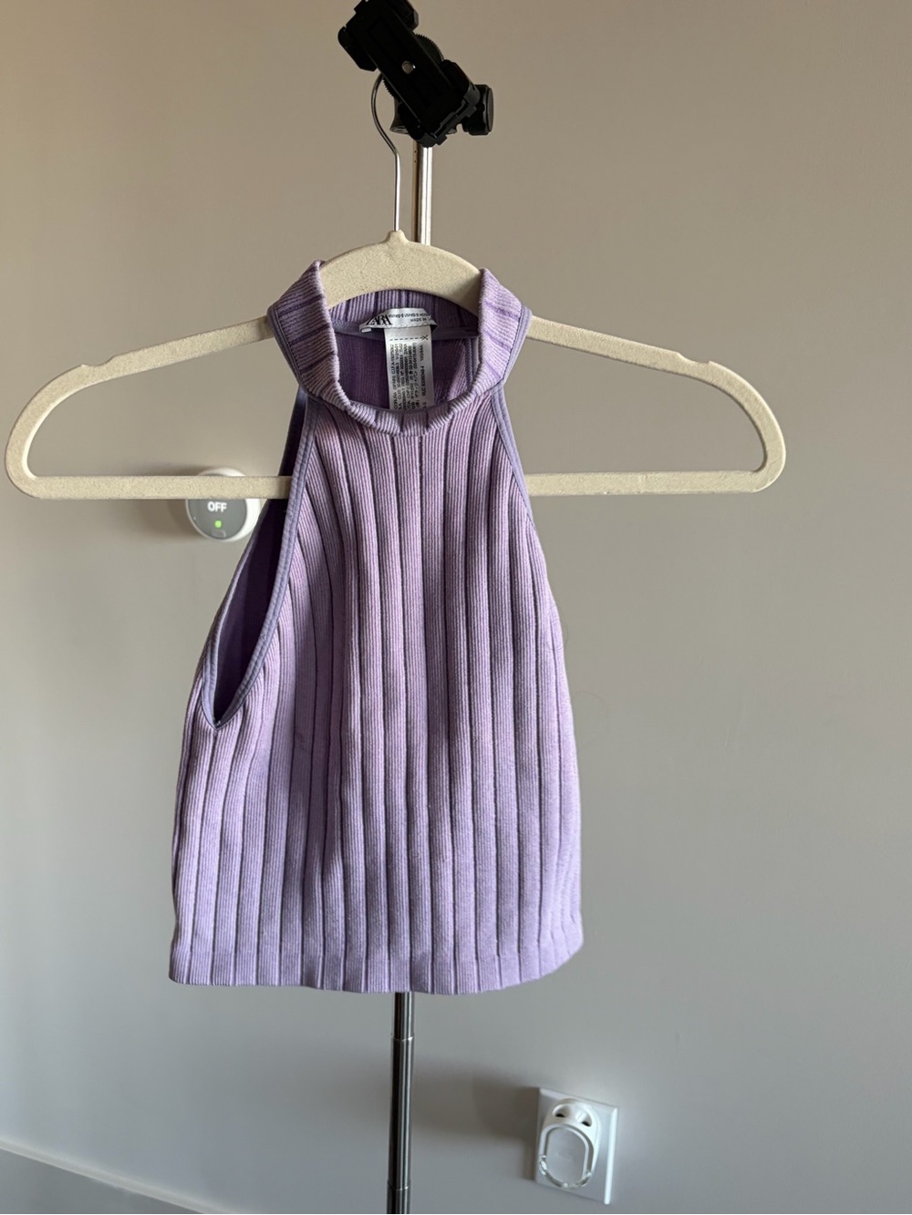 Zara Lilac Ribbed Halter Top Dress